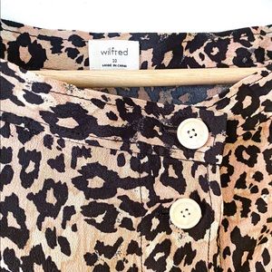 WILFRED Amelie Midi Skirt in Leopard Print BNWOT